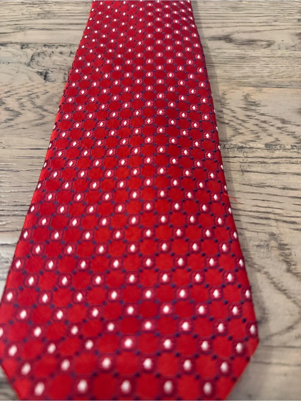 croft & barrow Bright Red Geometric Men's Silk Tie